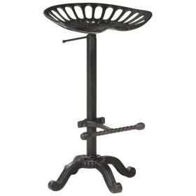 Bar Stool Black Cast Iron Counter Height Adjustable Retro
